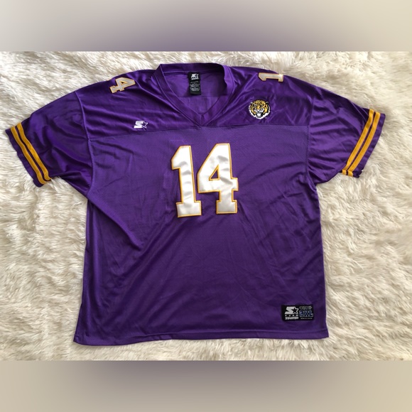 Rare LSU #14 Vintage Starter Fully Embroidered Jersey Size XXL
